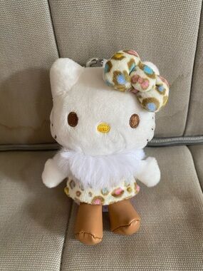 Leopard Hello Kitty Plush Keychain